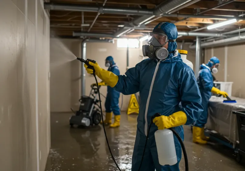 Basement Sanitization and Antimicrobial Treatment process in Marshville, NC