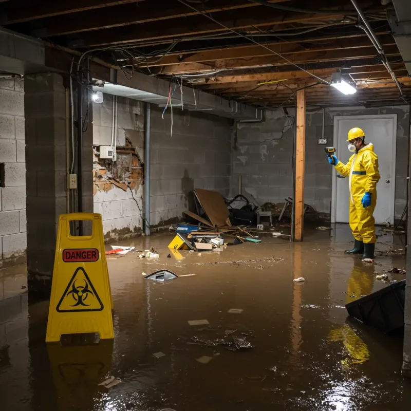 Flooded Basement Electrical Hazard in Marshville, NC Property